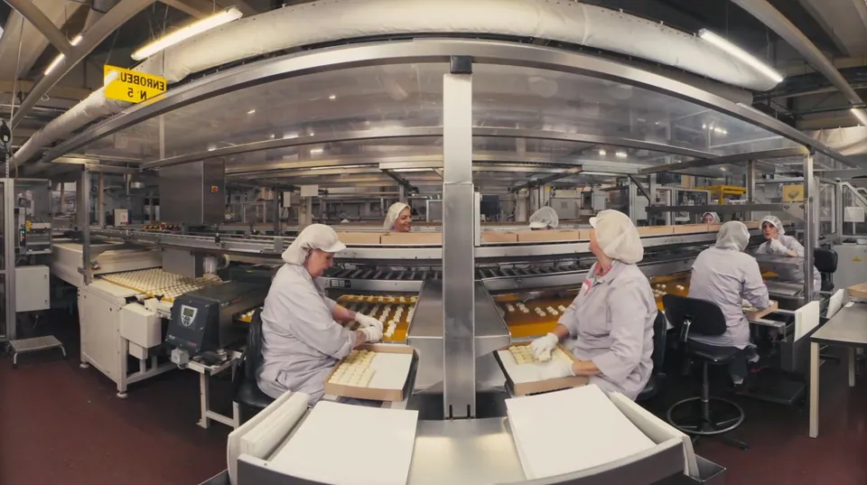 Still from the Leonidas VR factory experience